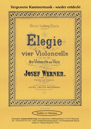 Werner, Josef Streichquartett fr 4 Violoncelli D-Dur op. 21