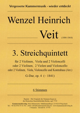 Veit, Wenzel Heinrich Streichquintett G-Dur op. 4