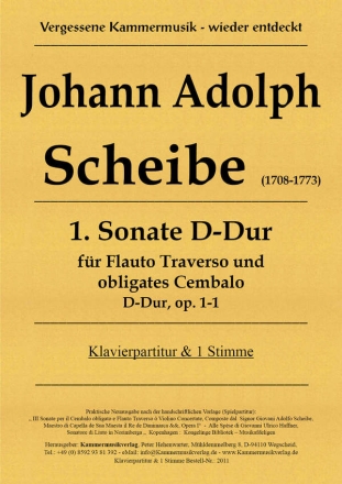 Scheibe, Johann Adolph Fltensonate D-Dur op. 01 Nr.1