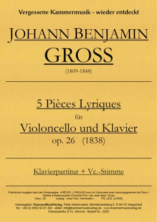 5 Pieces lyriques op.26 fr  Violoncello und Klavier