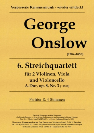 Onslow, George Streichquartett A-Dur op. 08 Nr.3