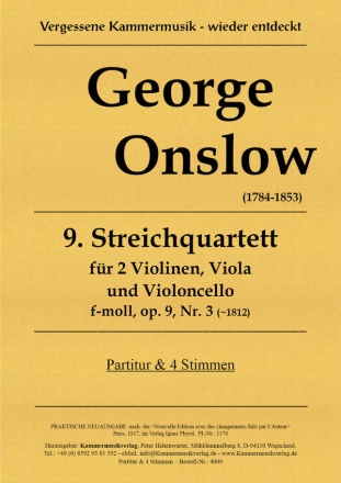 Onslow, George Streichquartett f-Moll op. 9 Nr. 3