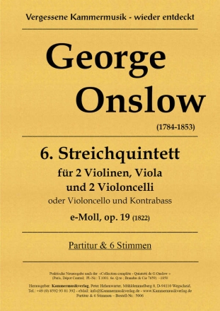 Onslow, George Streichquintett e-Moll op. 19