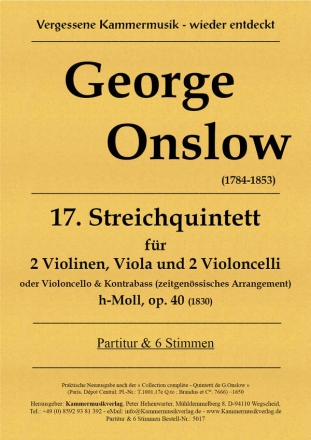 Onslow, George Streichquintett h-Moll op. 40