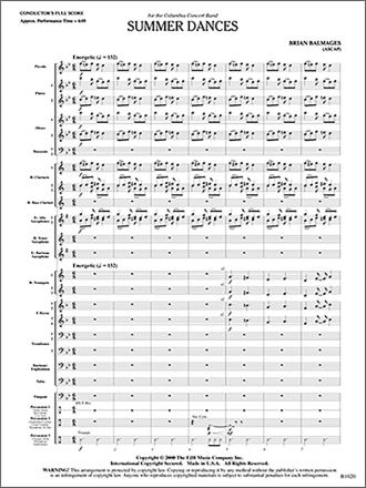 Brian Balmages: Summer Dances Big Band & Concert Band Score and Parts