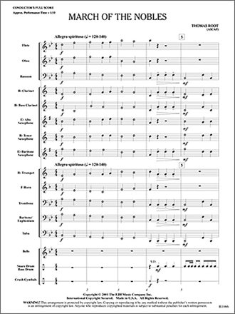 Thomas Root: March Of The Nobles Big Band & Concert Band Score and Parts