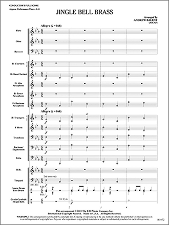 Jingle Bell Brass Big Band & Concert Band Score and Parts