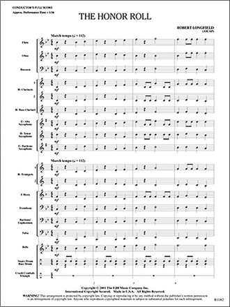 Robert Longfield: Honor Roll, The Big Band & Concert Band Score and Parts