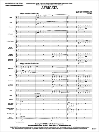 Quincy C. Hilliard: Africata Big Band & Concert Band Score and Parts