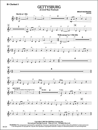 Brian Balmages: Gettysburg Big Band & Concert Band Score and Parts