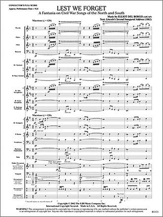 Elliot Del Borgo: Lest We Forget Big Band & Concert Band Score and Parts