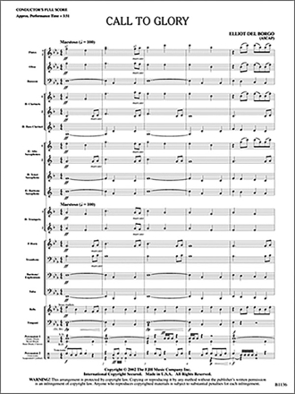 Elliot Del Borgo: Call To Glory Big Band & Concert Band Score and Parts