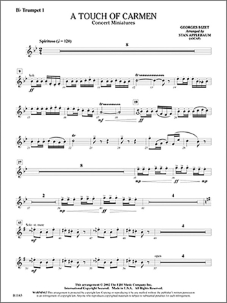 Georges Bizet: A Touch Of Carmen Big Band & Concert Band Score and Parts