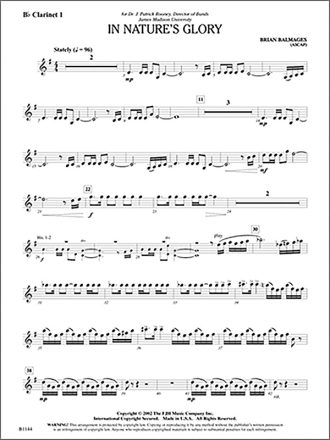 Brian Balmages: In Nature'S Glory Big Band & Concert Band Score and Parts