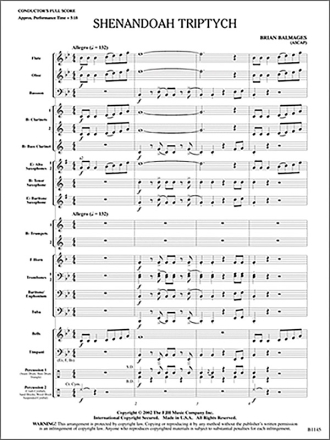 Brian Balmages: Shenandoah Triptych Big Band & Concert Band Score and Parts