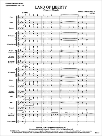 James Swearingen: Land Of Liberty Big Band & Concert Band Score and Parts