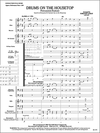 Benjamin R. Hanby: Drums On The Housetop Big Band & Concert Band Score and Parts