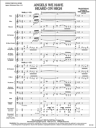 Traditional: Angels We Have Heard On High Big Band & Concert Band Score and Parts