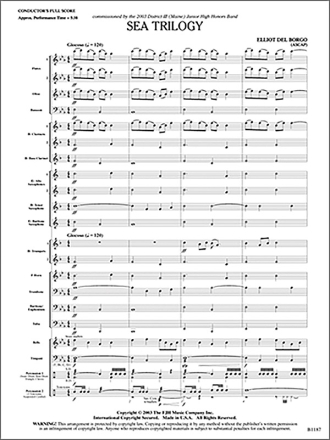 Elliot Del Borgo: Sea Trilogy Big Band & Concert Band Score and Parts