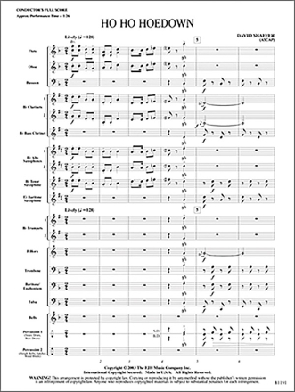 David Shaffer: Ho Ho Hoedown Big Band & Concert Band Score and Parts