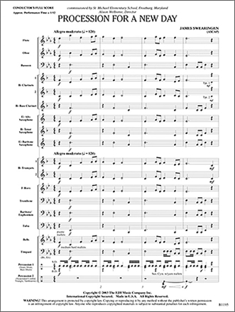 James Swearingen: Procession For A New Day Big Band & Concert Band Score and Parts