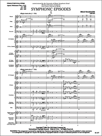 Brian Balmages: Symphonic Episodes Big Band & Concert Band Score and Parts