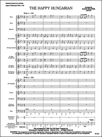 David Shaffer: Happy Hungarian, The Big Band & Concert Band Score and Parts