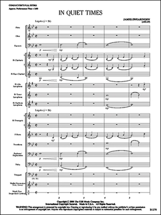 James Swearingen: In Quiet Times Big Band & Concert Band Score and Parts