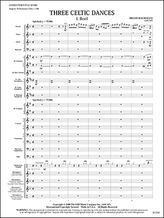 Brian Balmages Three Celtic Dances For Concert Band Score/Parts