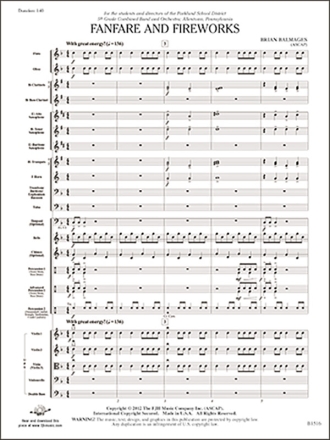 Balmages Fanfare Frworks Cban Sc/Pts Band Score