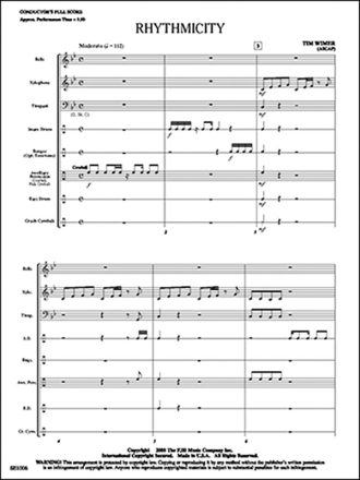 Tim Wimer: Rhythmicity Percussion Score and Parts