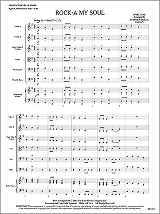 Stephen Bulla: Rock-A My Soul String Ensemble Score and Parts