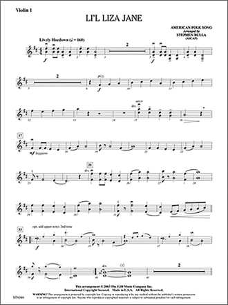 Li'L Liza Jane - String Orchestra String Ensemble Score and Parts