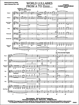 World Lullabies From A To Zzzzz (Gruselle Carrie Lane) Str Orch Score