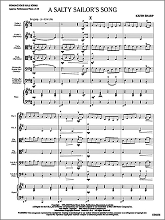 Keith Sharp: A Salty Sailor'S Song String Ensemble Score and Parts