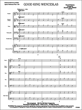 Traditional: Good King Wenceslas String Ensemble Score and Parts