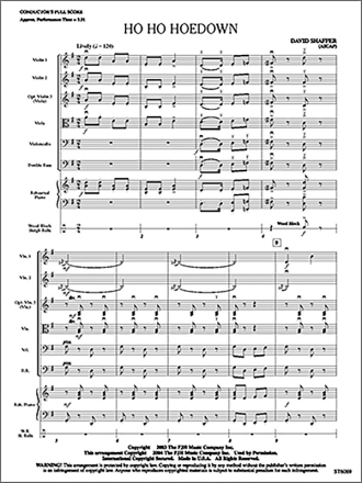 David Shaffer: Ho Ho Hoedown String Ensemble Score and Parts