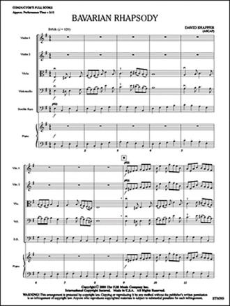 David Shaffer: Bavarian Rhapsody String Ensemble Score and Parts