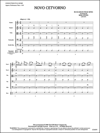 Novo Cetvorno (String Orchestra) String Orchestra Score and Parts