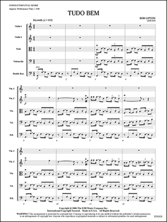 Bob Lipton: Tudo Bem String Orchestra Score and Parts