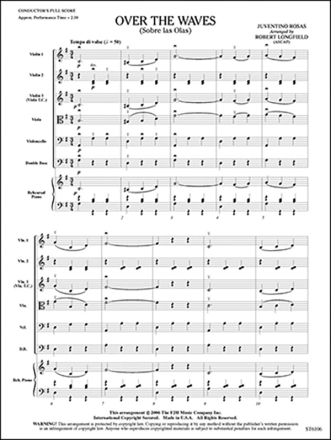 Juventino Rosas: Over The Waves String Orchestra Score and Parts