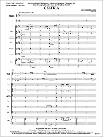 Balmages Celtica Vln/Orch Score Orchestra