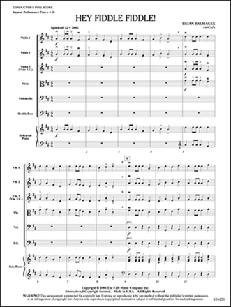 Brian Balmages: Hey Fiddle Fiddle! String Orchestra Score and Parts