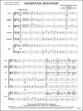 Carrie Lane Gruselle: Sourwood Mountain (Score And Parts) String Orchestra Score and Parts