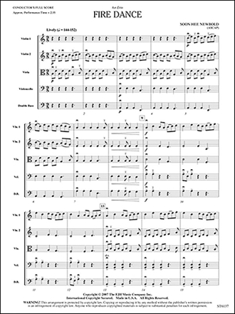 Soon Hee Newbold: Fire Dance - String Orchestra (Score And Parts) String Orchestra Score and Parts