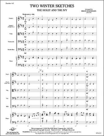 Two Winter Sketches (Arr Balmages Brian) String Orchestra Score/Parts