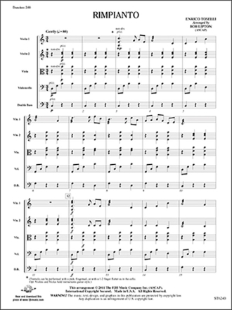 Rimpianto (Lipton Bob) String Orchestra Score & Parts