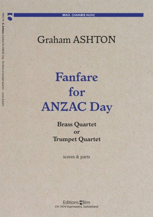 Graham Ashton, Fanfare For Anzac Day Brass Quartet or 4 Trumpets Stimmensatz