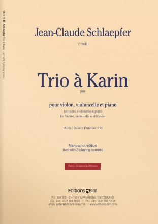 Jean-Claude Schlaepfer, Trio  Karin Piano, Violin and Cello Stimmensatz