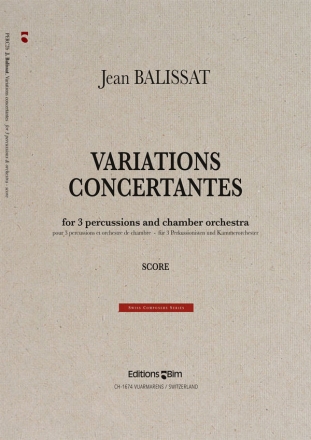 Jean Balissat, Variations Concertantes 3 Percussions and Chamber Orchestra Partitur